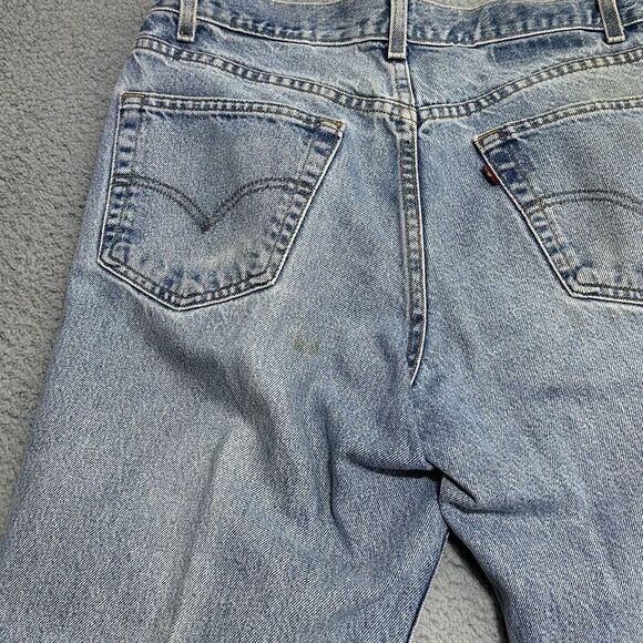 Vintage‎ LEVI'S 586 Distressed  Denim Blue Jeans Relaxed Straight Leg W34 L30 - Picture 2 of 13